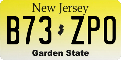 NJ license plate B73ZPO