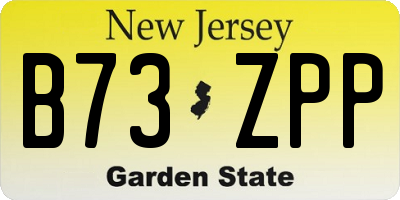 NJ license plate B73ZPP