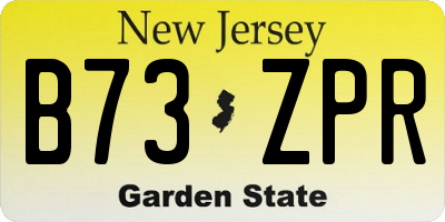 NJ license plate B73ZPR