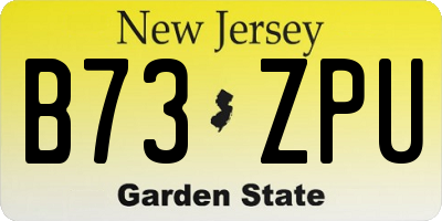 NJ license plate B73ZPU