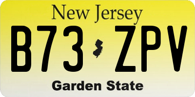 NJ license plate B73ZPV