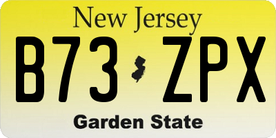NJ license plate B73ZPX