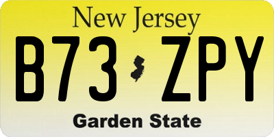 NJ license plate B73ZPY