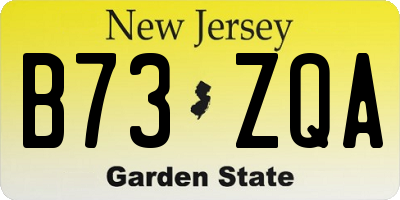 NJ license plate B73ZQA