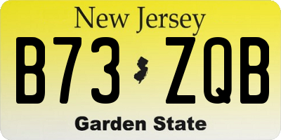 NJ license plate B73ZQB