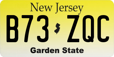 NJ license plate B73ZQC