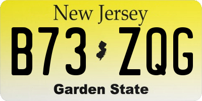 NJ license plate B73ZQG