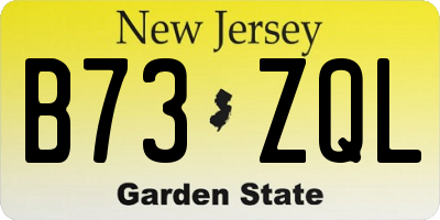 NJ license plate B73ZQL