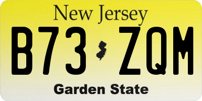 NJ license plate B73ZQM