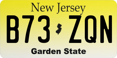 NJ license plate B73ZQN