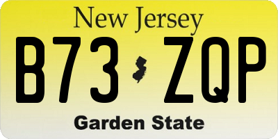 NJ license plate B73ZQP