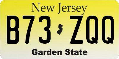 NJ license plate B73ZQQ