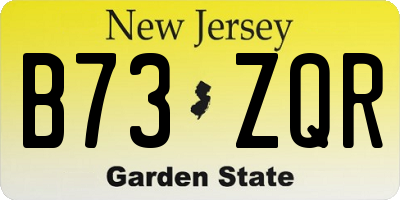 NJ license plate B73ZQR