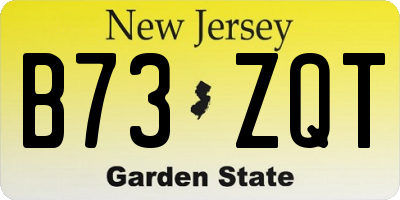NJ license plate B73ZQT