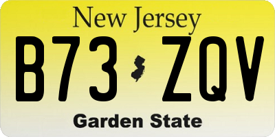 NJ license plate B73ZQV