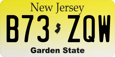 NJ license plate B73ZQW