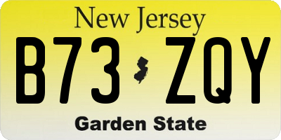 NJ license plate B73ZQY