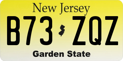 NJ license plate B73ZQZ