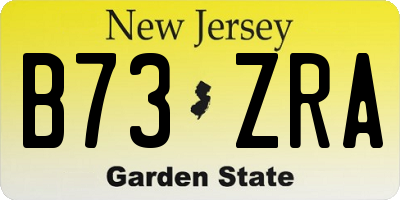 NJ license plate B73ZRA