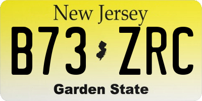 NJ license plate B73ZRC