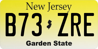 NJ license plate B73ZRE