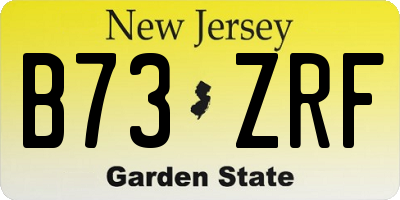 NJ license plate B73ZRF