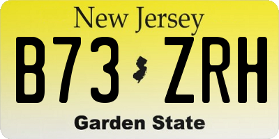 NJ license plate B73ZRH