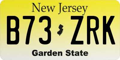 NJ license plate B73ZRK