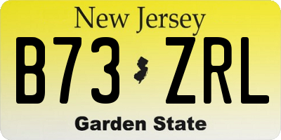 NJ license plate B73ZRL