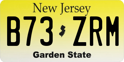 NJ license plate B73ZRM