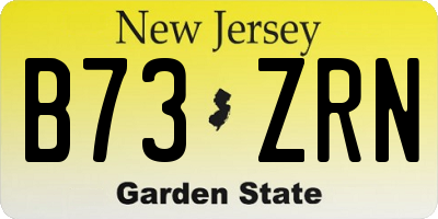 NJ license plate B73ZRN