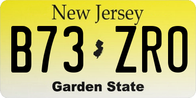 NJ license plate B73ZRO