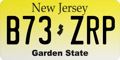 NJ license plate B73ZRP