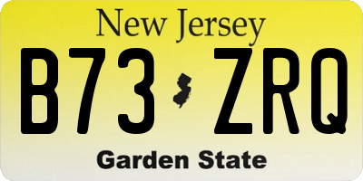 NJ license plate B73ZRQ