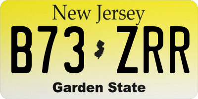 NJ license plate B73ZRR