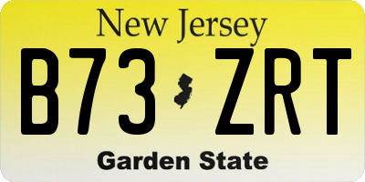 NJ license plate B73ZRT