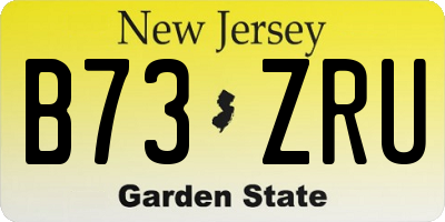 NJ license plate B73ZRU