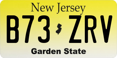 NJ license plate B73ZRV
