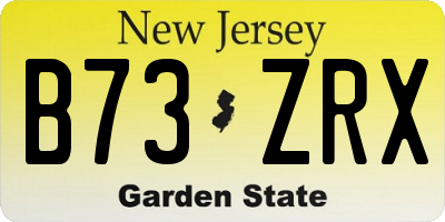 NJ license plate B73ZRX