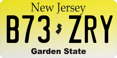 NJ license plate B73ZRY