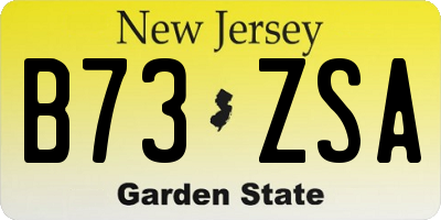 NJ license plate B73ZSA