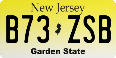 NJ license plate B73ZSB