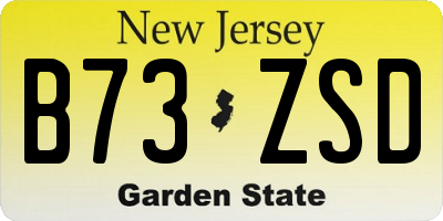 NJ license plate B73ZSD