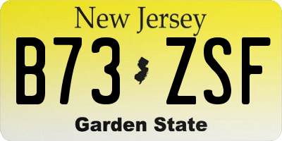NJ license plate B73ZSF
