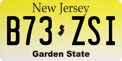 NJ license plate B73ZSI
