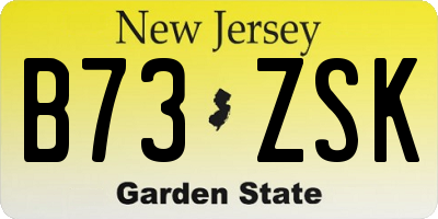 NJ license plate B73ZSK