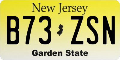 NJ license plate B73ZSN