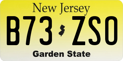 NJ license plate B73ZSO