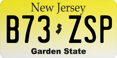 NJ license plate B73ZSP