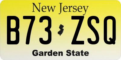 NJ license plate B73ZSQ